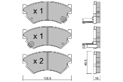 Комплект тормозных колодок (AISIN: BPSB-1900)